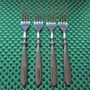 Hampton Silversmiths BISTRO SATIN Dinner Forks Set Lot of 4 Stainless 18/0 Vtg